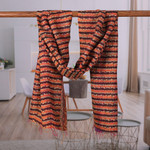 Kantha embroidered reversible silk scarf, 'Bold Life' - Eco-Friendly Patterned Embroidered Reversible Silk Scarf