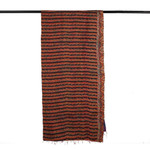 Kantha embroidered reversible silk scarf, 'Bold Life' - Eco-Friendly Patterned Embroidered Reversible Silk Scarf