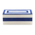 Resin decorative box, 'Oneiric Surroundings' - Minimalist Blue and White Resin Decorative Box from India
