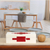 Resin decorative box, 'Red Emblem' - Geometric Star-Patterned Red and White Resin Decorative Box