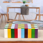 Resin decorative box, 'Modern Rainbow' - Handcrafted Checkered Multicolor Resin Decorative Box