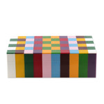Resin decorative box, 'Modern Rainbow' - Handcrafted Checkered Multicolor Resin Decorative Box