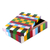 Resin decorative box, 'Modern Rainbow' - Handcrafted Checkered Multicolor Resin Decorative Box