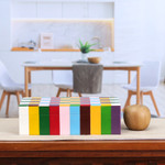 Resin decorative box, 'Modern Rainbow' - Handcrafted Checkered Multicolor Resin Decorative Box