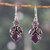 Amethyst dangle earrings, 'Noble Wisdom' - Faceted Four-Carat Amethyst Dangle Earrings from India