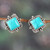 Calcite button earrings, 'Jewels of Intellect' - Calcite Cabochon and Sterling Silver Button Earrings