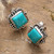 Calcite button earrings, 'Jewels of Intellect' - Calcite Cabochon and Sterling Silver Button Earrings