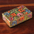 Papier mache decorative box, 'colourful Spring' - Floral Hand-Painted colourful Papier Mache Decorative Box