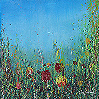 'The Misty Morning' - Signed Impressionist Spring-Themed Acrylic Painting
