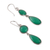 Onyx dangle earrings, 'Verdant Glam' - Sterling Silver Dangle Earrings with Green Onyx Stones