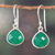 Onyx dangle earrings, 'Verdant Flair' - Silver Dangle Earrings with Teardrop Green Onyx Stones