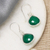 Onyx dangle earrings, 'Verdant Flair' - Silver Dangle Earrings with Teardrop Green Onyx Stones