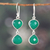 Onyx dangle earrings, 'Verdant Dazzle' - Silver Dangle Earrings with Green Onyx Stones from India