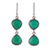 Onyx dangle earrings, 'Verdant Dazzle' - Silver Dangle Earrings with Green Onyx Stones from India