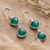 Onyx dangle earrings, 'Verdant Dazzle' - Silver Dangle Earrings with Green Onyx Stones from India