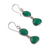 Onyx dangle earrings, 'Verdant Dazzle' - Silver Dangle Earrings with Green Onyx Stones from India