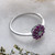 Anillo de cóctel rubí chapado en rodio - Anillo De Cóctel De Rubí De Rodio Floral Hábil De Rodio Artesanal