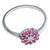 Anillo de cóctel rubí chapado en rodio - Anillo De Cóctel De Rubí De Rodio Floral Hábil De Rodio Artesanal