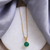 Gold-plated onyx pendant necklace, 'Mystique Green' - Gold-Plated Polished Pendant Necklace with Green Onyx Stone