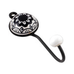 Ceramic coat hooks, 'Spiral Magic' (set of 3) - Set of 3 Ceramic Coat Hooks with Hand-Painted Spiral Motifs