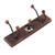 Wood coat rack, 'Floral Charm' - Wood Iron Coat Rack with Floral Jali Style Openwork Accent