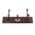 Wood coat rack, 'Floral Charm' - Wood Iron Coat Rack with Floral Jali Style Openwork Accent