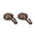 Brass wall hooks, 'Solar Majesty' (pair) - Sun-Themed Antique-Finished Brass Wall Hooks from India