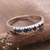 Sapphire band ring, 'Devoted Princess' - Handmade Faceted Sapphire Band Ring in a High Polish Finish