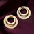 Brass drop earrings, 'Modern Connection' - High-Polished Modern Round Brass Drop Earrings from India