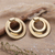 Brass drop earrings, 'Modern Connection' - High-Polished Modern Round Brass Drop Earrings from India