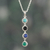 Multi-gemstone pendant necklace, 'Four Miracles' - High-Polished Multi-Gemstone Pendant Necklace from India