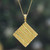 Brass pendant necklace, 'Paths of Prosperity' - High-Polished Diamond-Shaped Brass Pendant Necklace