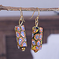 Multi-gemstone jewelry set, 'Chakra Vestiges' - Gold-Toned Multi-Gemstone Necklace and Earrings Jewelry Set