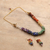 Multi-gemstone jewelry set, 'Chakra Vestiges' - Gold-Toned Multi-Gemstone Necklace and Earrings Jewelry Set