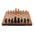 Wood chess set, 'Challenge of Kings' - Hand-Painted Brown and Black Wood Chess Set from India