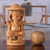 Wood sculpture, 'Sheltered by Grace' - Traditional Hand-Carved Kadam Wood Ganesha Sculpture