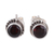 Garnet stud earrings, 'Red Glare' - Garnet and Sterling Silver Stud Earrings with Dot Accents