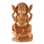 Wood sculpture, 'Ganesha on His Vahana' - Traditional Hand-Carved Kadam Wood Sculpture of Ganesha