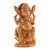 Wood sculpture, 'Ganesha on His Vahana' - Traditional Hand-Carved Kadam Wood Sculpture of Ganesha