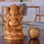 Wood sculpture, 'Ganesha on His Vahana' - Traditional Hand-Carved Kadam Wood Sculpture of Ganesha