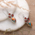 Carnelian dangle earrings, 'Song of Fire' - Carnelian and Composite Turquoise Dangle Earrings from India