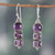 Amethyst dangle earrings, 'Purple Feelings' - Four-Carat Faceted Amethyst Dangle Earrings from India