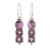 Amethyst dangle earrings, 'Purple Feelings' - Four-Carat Faceted Amethyst Dangle Earrings from India