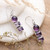 Amethyst dangle earrings, 'Purple Feelings' - Four-Carat Faceted Amethyst Dangle Earrings from India