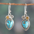 Citrine dangle earrings, 'Summer Success' - Citrine and Composite Turquoise Dangle Earrings from India