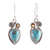 Citrine dangle earrings, 'Summer Success' - Citrine and Composite Turquoise Dangle Earrings from India