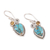 Citrine dangle earrings, 'Summer Success' - Citrine and Composite Turquoise Dangle Earrings from India