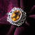 Citrine single stone ring, 'Joyous Memory' - Baroque-Inspired Faceted One-Carat Citrine Single Stone Ring