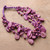 Collar de hilo de pedrería de algodón - Collar De Hilo De Cuentas De Algodón Morado Bohemio Hecho A Mano