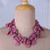 Collar de hilo de pedrería de algodón - Collar De Hilo De Cuentas De Algodón Morado Bohemio Hecho A Mano
